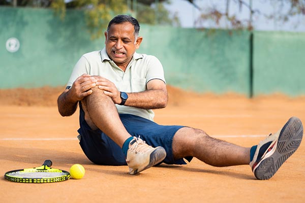 man injured during tennis