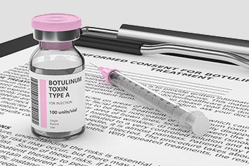 A bottle of Botulinum and an injection needle